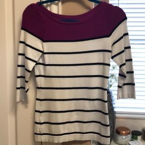Mid sleeve color block shirt